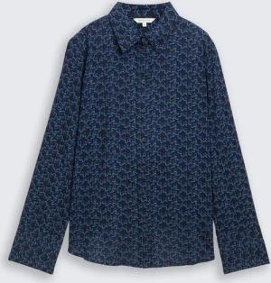 TOM TAILOR Damen Hemdbluse mit Muster, blau, Gemustert, Gr. 38