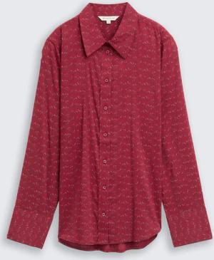 TOM TAILOR Damen Hemdbluse mit Muster, rot, Gemustert, Gr. 42