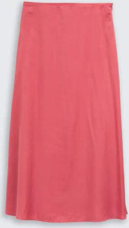 TOM TAILOR Damen High Waist Satin Midi-Rock, rot, Uni, Gr. 36