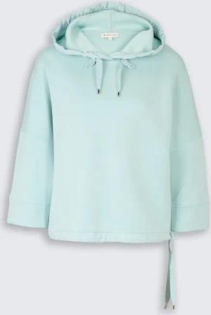 TOM TAILOR Damen Hoodie Sweatshirt aus Scuba, blau, Uni, Gr. L