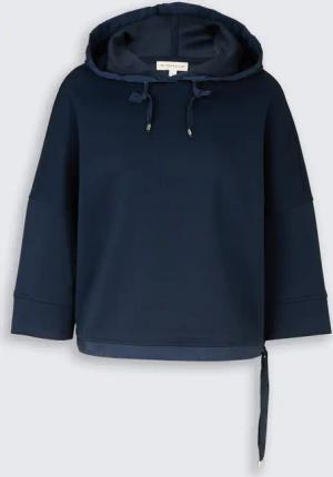 TOM TAILOR Damen Hoodie Sweatshirt aus Scuba, blau, Uni, Gr. M