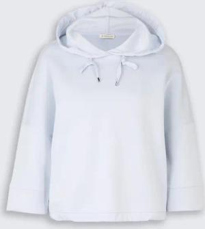 TOM TAILOR Damen Hoodie Sweatshirt aus Scuba, blau, Uni, Gr. XXXL