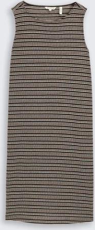 TOM TAILOR Damen Jacquard Kleid, schwarz, Gestreift, Gr. 36