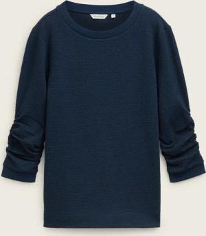 TOM TAILOR Damen Jacquard Sweatshirt, blau, Uni, Gr. XL