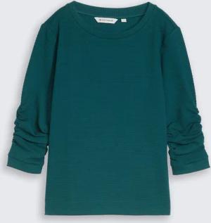 TOM TAILOR Damen Jacquard Sweatshirt, grün, Uni, Gr. S