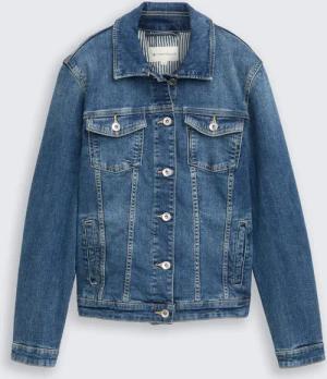 TOM TAILOR Damen Jeansjacke mit recycelter Baumwolle, blau, Uni, Gr. XXXL