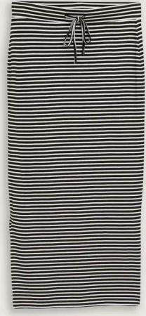 TOM TAILOR Damen Jersey Midi-Rock, schwarz, Gemustert, Gr. 36