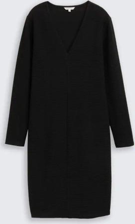 TOM TAILOR Damen Kleid mit Glitzer-Effekt, schwarz, Uni, Gr. 38