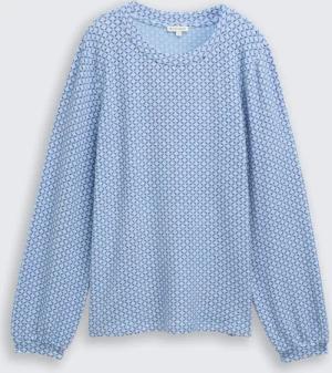 TOM TAILOR Damen Langarmshirt mit Muster, blau, Gemustert, Gr. XS