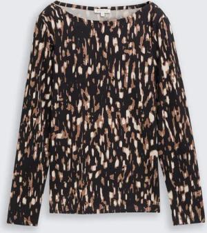 TOM TAILOR Damen Langarmshirt mit Muster, braun, Gemustert, Gr. M