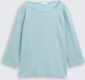 TOM TAILOR Damen Langarmshirt mit Ottoman-Struktur, grün, Uni, Gr. XS