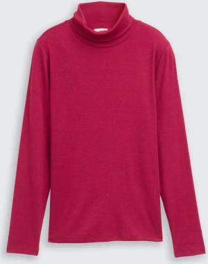 TOM TAILOR Damen Langarmshirt mit Rollkragen, rot, Uni, Gr. XXXL