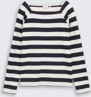 TOM TAILOR Damen Langarmshirt mit Streifenmuster, blau, Gestreift, Gr. M