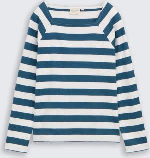 TOM TAILOR Damen Langarmshirt mit Streifenmuster, blau, Gestreift, Gr. XL