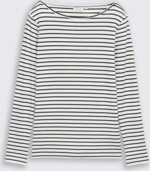 TOM TAILOR Damen Langarmshirt mit Streifenmuster, blau, Gestreift, Gr. XXL