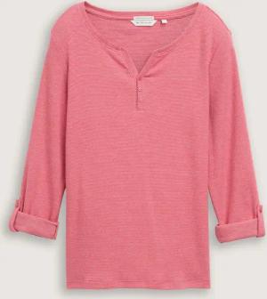 TOM TAILOR Damen Langarmshirt mit Turn-Up-Funktion, rot, Meliert, Gr. XXL