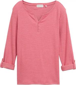 TOM TAILOR Damen Langarmshirt mit Turn-Up-Funktion, rot, Meliert, Gr. XXXL