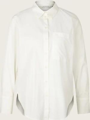 TOM TAILOR Damen Loose Fit Bluse mit Brusttasche, weiß, Uni, Gr. 46