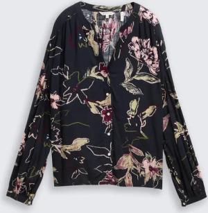 TOM TAILOR Damen Loose Fit Bluse mit Muster, blau, Geblümt, Gr. 34