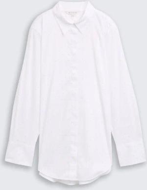 TOM TAILOR Damen Loose Fit Bluse mit Strasssteinen, weiß, Uni, Gr. 44