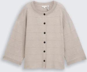 TOM TAILOR Damen Loose Fit Cardigan, grau, Meliert, Gr. XXL