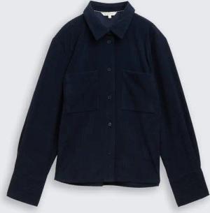 TOM TAILOR Damen Loose Fit Cordbluse, blau, Uni, Gr. 42