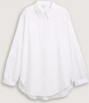 TOM TAILOR Damen Loose Fit Hemdbluse, weiß, Uni, Gr. 34