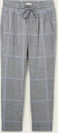 TOM TAILOR Damen Loose Fit Hose im Karomuster, blau, Kariert, Gr. 40/28