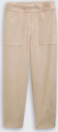 TOM TAILOR Damen Loose Fit Hose in Wildleder-Optik, grau, Uni, Gr. 38/28