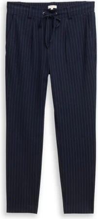 TOM TAILOR Damen Loose Fit Hose mit Nadelstreifen, blau, Nadelstreifen, Gr. 40/30