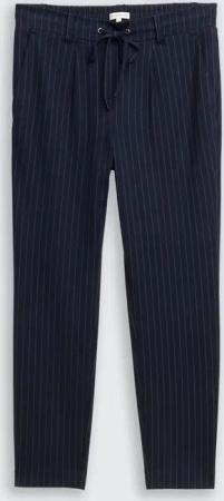 TOM TAILOR Damen Loose Fit Hose mit Nadelstreifen, blau, Nadelstreifen, Gr. 42/30