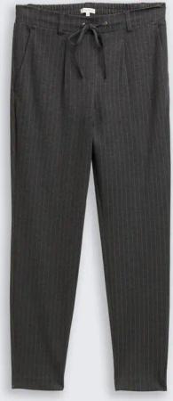 TOM TAILOR Damen Loose Fit Hose mit Nadelstreifen, grau, Nadelstreifen, Gr. 44/30