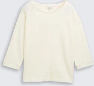 TOM TAILOR Damen Loose Fit Langarmshirt mit Fledermausärmeln, weiß, Uni, Gr. XS