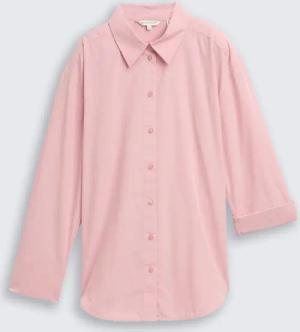TOM TAILOR Damen Loose Fit Popeline Hemdbluse, rosa, Uni, Gr. 46