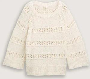 TOM TAILOR Damen Loose Fit Strickpullover, grün, Meliert, Gr. S