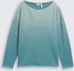 TOM TAILOR Damen Loose Fit Strickpullover mit Farbverlauf, grün, Farbverlauf, Gr. S