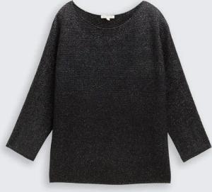 TOM TAILOR Damen Loose Fit Strickpullover mit Glitzer-Effekt, schwarz, Uni, Gr. M