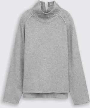 TOM TAILOR Damen Loose Fit Strickpullover mit Stehkragen, bunt, Meliert, Gr. S