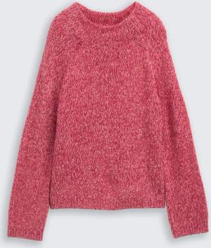 TOM TAILOR Damen Loose Fit Strickpullover mit Wollanteil, rosa, Meliert, Gr. L