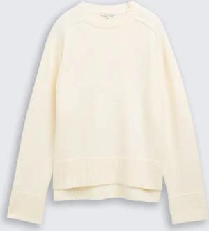 TOM TAILOR Damen Loose Fit Strickpullover, weiß, Uni, Gr. XXXL