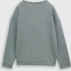 TOM TAILOR Damen Loose Fit Sweatshirt mit Stehkragen, grün, Gemustert, Gr. S