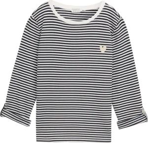 TOM TAILOR Damen Loose Fit Sweatshirt mit Streifenmuster, blau, Gestreift, Gr. M