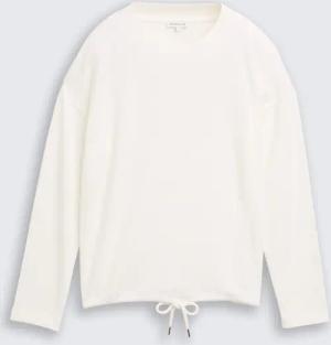 TOM TAILOR Damen Loose Fit Sweatshirt, weiß, Uni, Gr. XL