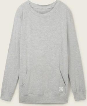 TOM TAILOR Damen Loungewear Sweatshirt in Melange Optik, grau, Meliert, Gr. 3XL/46