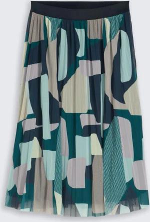 TOM TAILOR Damen Midi-Meshrock mit Muster, grün, Gemustert, Gr. 44