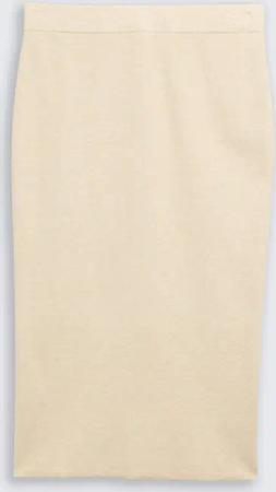 TOM TAILOR Damen Midi-Rock mit Schlitz, beige, Uni, Gr. 36