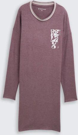 TOM TAILOR Damen Nachthemd in Melange-Optik, lila, Meliert, Gr. 42