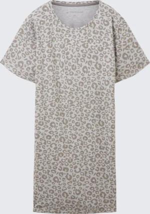 TOM TAILOR Damen Nachthemd mit Leo-Print, grau, Animalprint, Gr. M/38