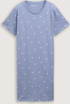 TOM TAILOR Damen Nachthemd mit Punktemuster, blau, Gemustert, Gr. XXL/44