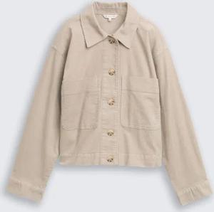 TOM TAILOR Damen Oversize Cordjacke, grau, Uni, Gr. 42